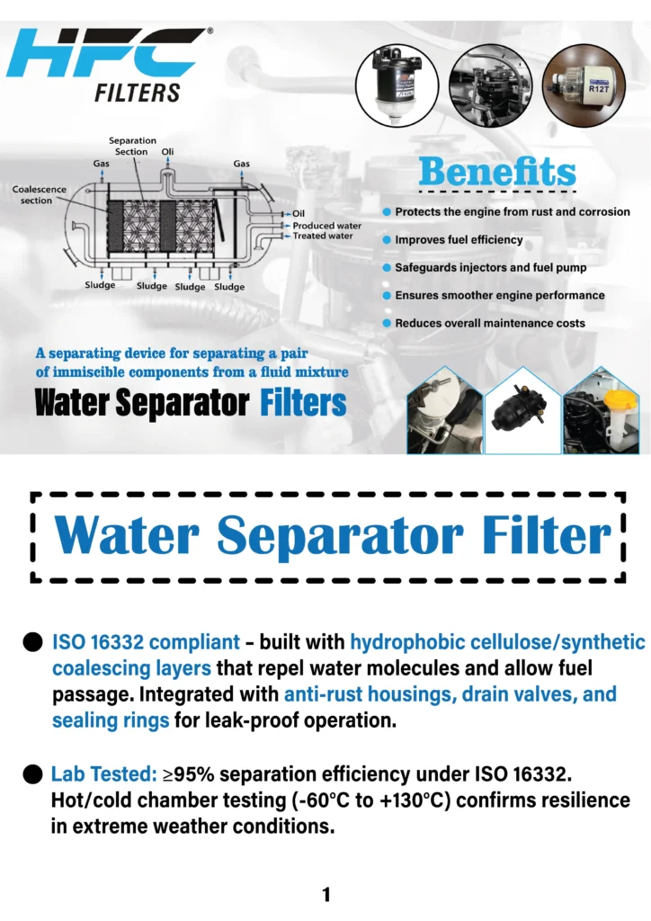 HFC water separator filter